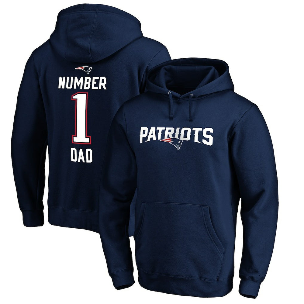 New England Patriots #1 Dad Pullover Hoodie Navy | NFL