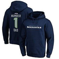 Seattle Seahawks #1 Dad Pullover Hoodie Navy | NFL