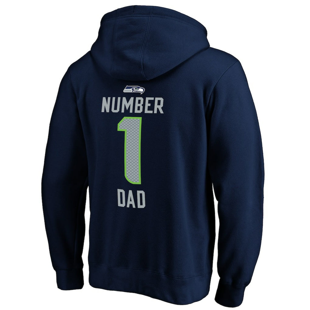 Seattle Seahawks #1 Dad Pullover Hoodie Navy | NFL