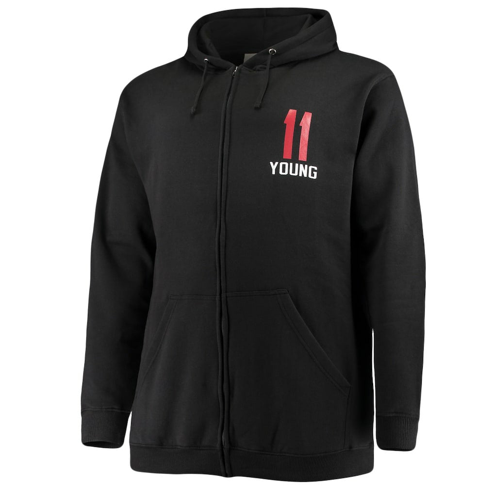 Trae Young Atlanta Hawks Big & Tall Player Name & Number Full-Zip Hoodie Jacket Black - NBA
