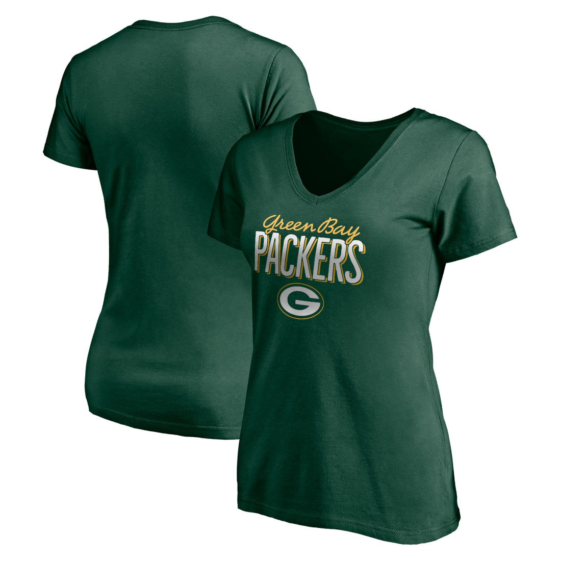 Green Bay Packers Women's Nostalgia V-Neck T-Shirt Green | Fanatics