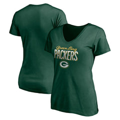 Green Bay Packers Women's Nostalgia V-Neck T-Shirt Green | Fanatics