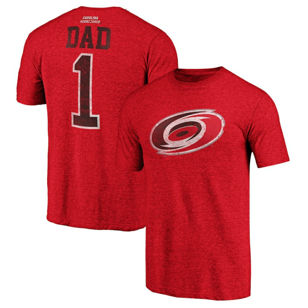 Carolina Hurricanes Greatest Dad Tri-Blend T-Shirt - Red - NHL