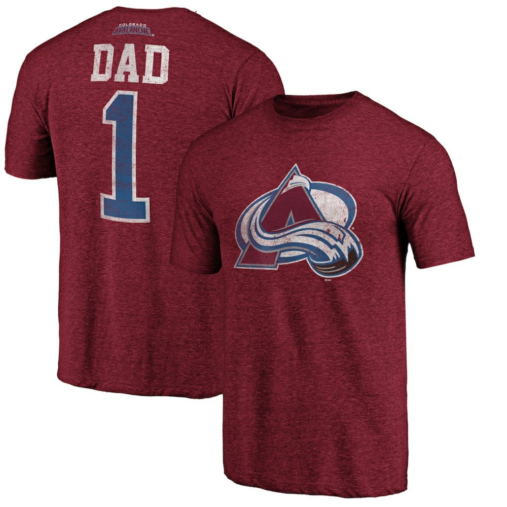 Colorado Avalanche Greatest Dad Tri-Blend T-Shirt - Burgundy - NHL