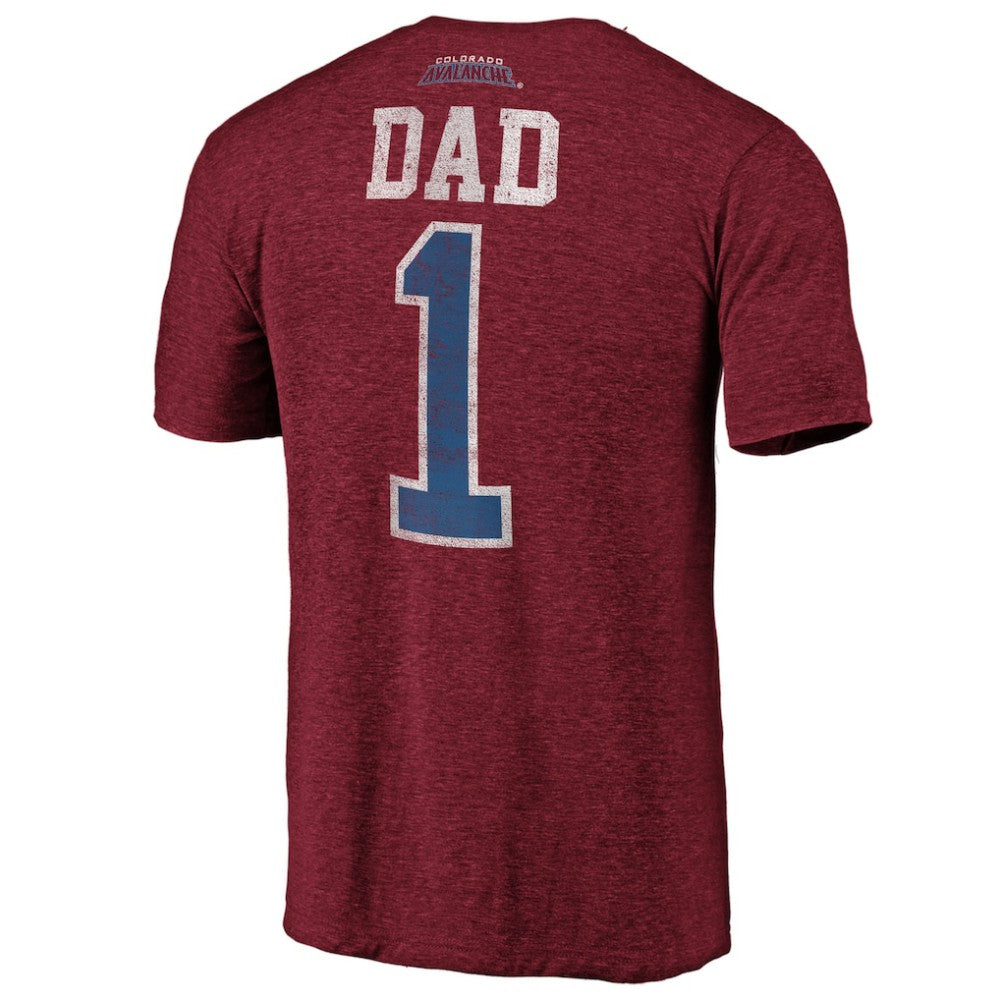 Colorado Avalanche Greatest Dad Tri-Blend T-Shirt - Burgundy - NHL