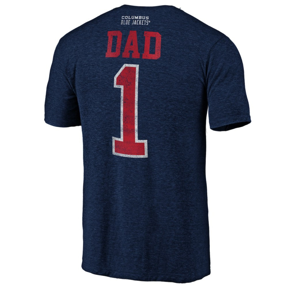 Columbus Blue Jackets Greatest Dad Tri-Blend T-Shirt - Navy - NHL