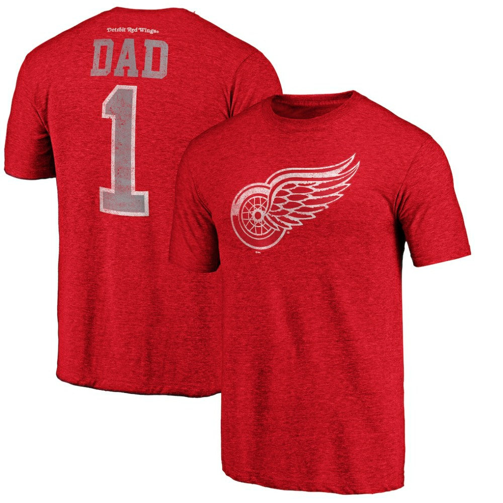 Detroit Red Wings Greatest Dad Tri-Blend T-Shirt - Red - NHL