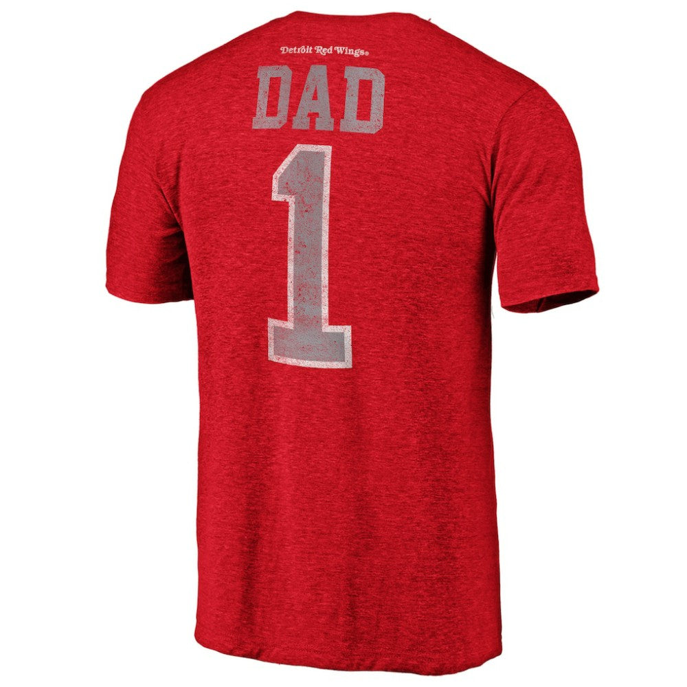 Detroit Red Wings Greatest Dad Tri-Blend T-Shirt - Red - NHL
