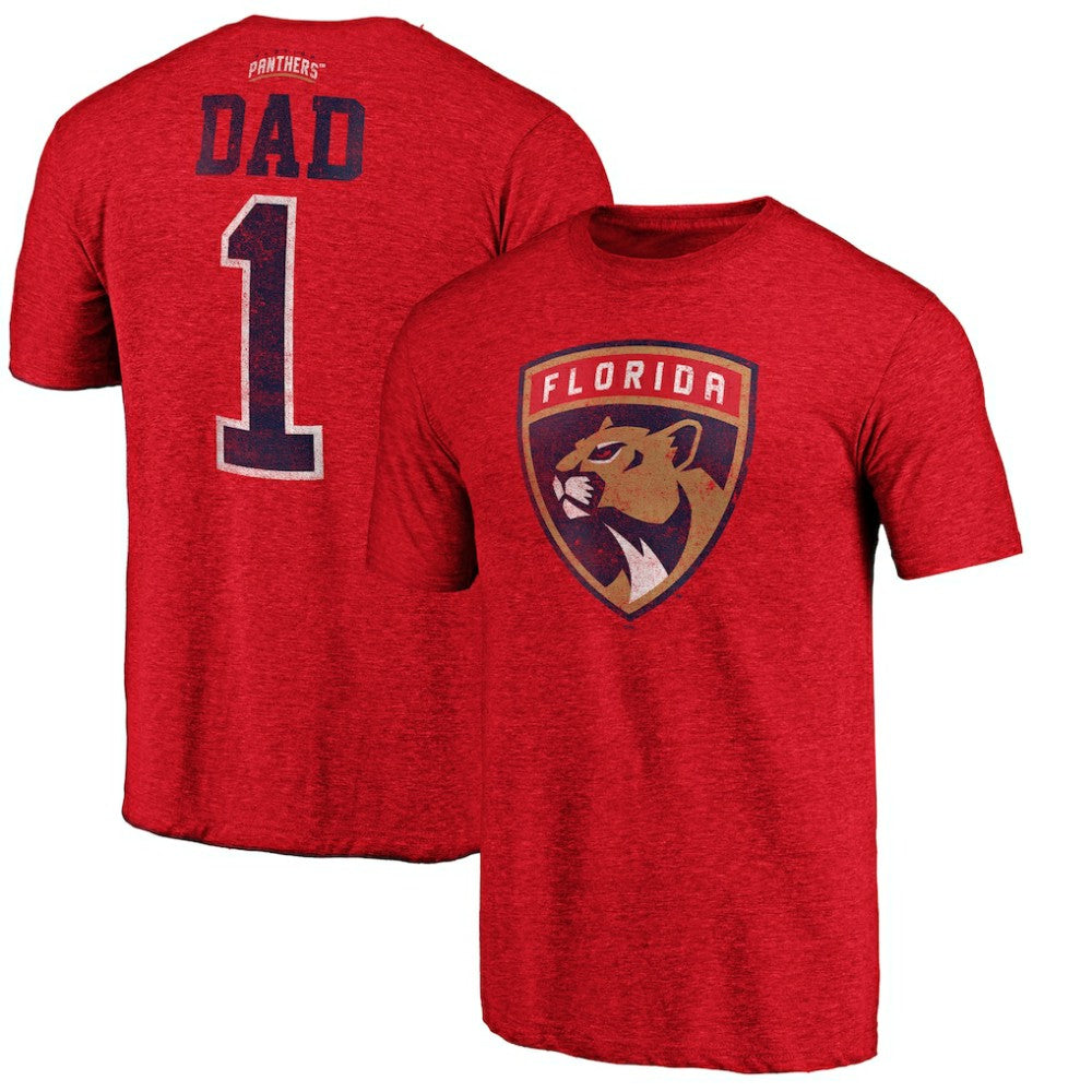 Florida Panthers Greatest Dad Tri-Blend T-Shirt - Red - NHL