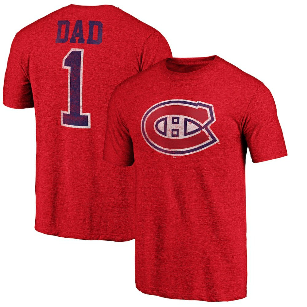 Montreal Canadiens Greatest Dad Tri-Blend T-Shirt - Red - NHL