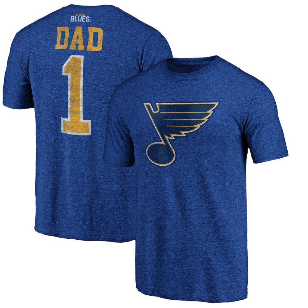 St. Louis Blues Greatest Dad Tri-Blend T-Shirt - Blue - NHL