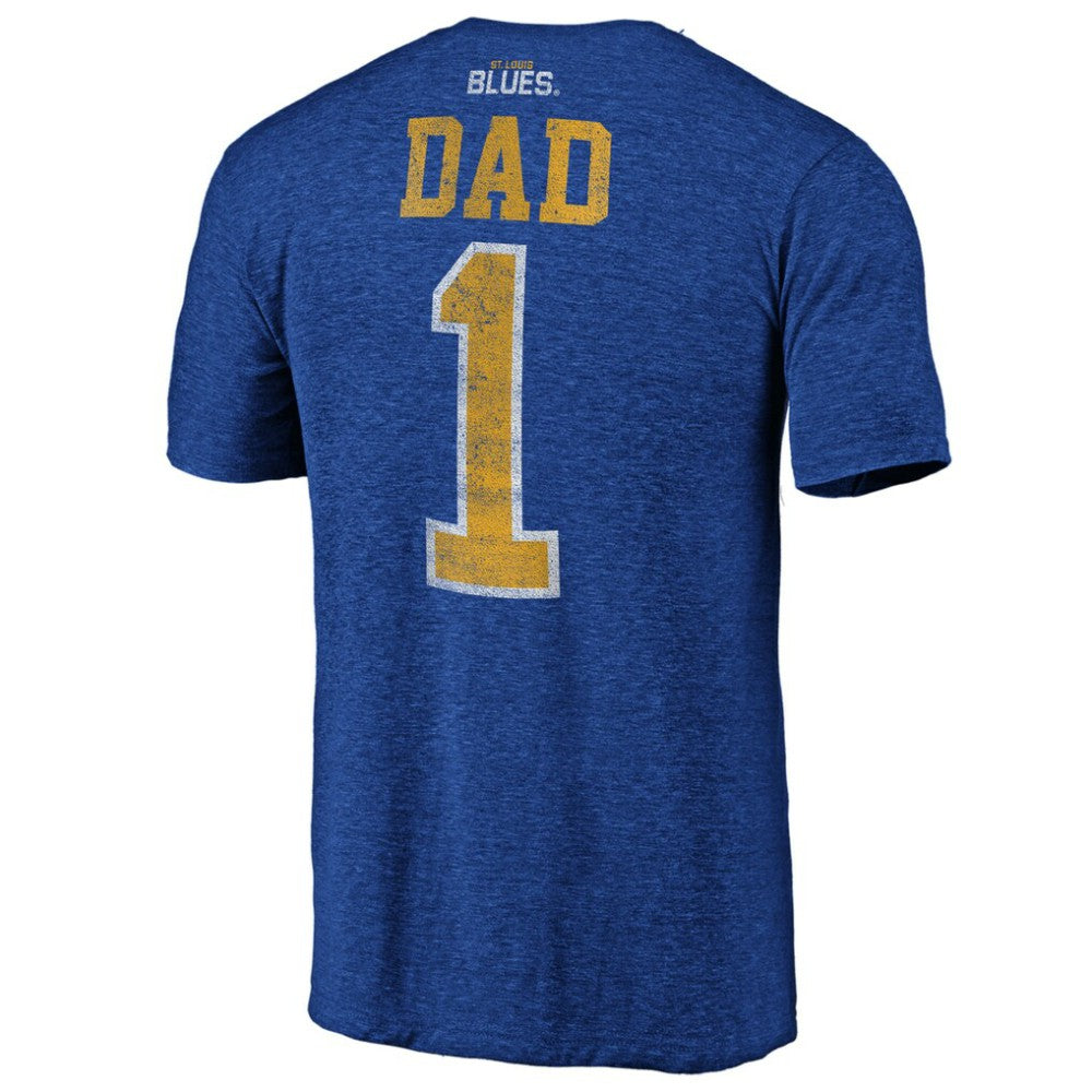 St. Louis Blues Greatest Dad Tri-Blend T-Shirt - Blue - NHL