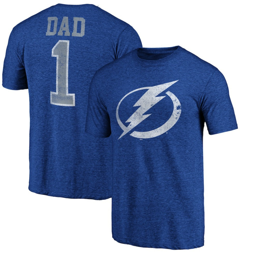 Tampa Bay Lightning Greatest Dad Tri-Blend T-Shirt - Blue - NHL