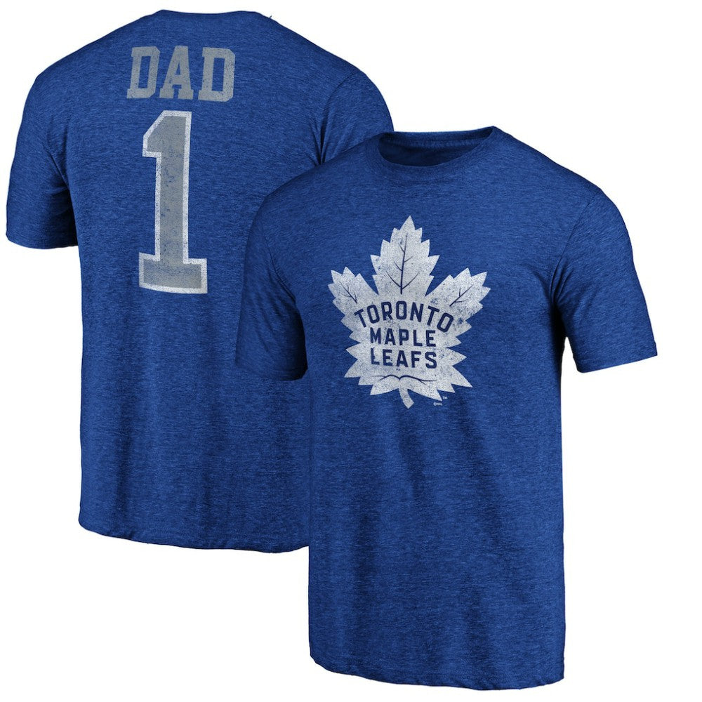 Toronto Maple Leafs Greatest Dad Tri-Blend T-Shirt - Blue - NHL
