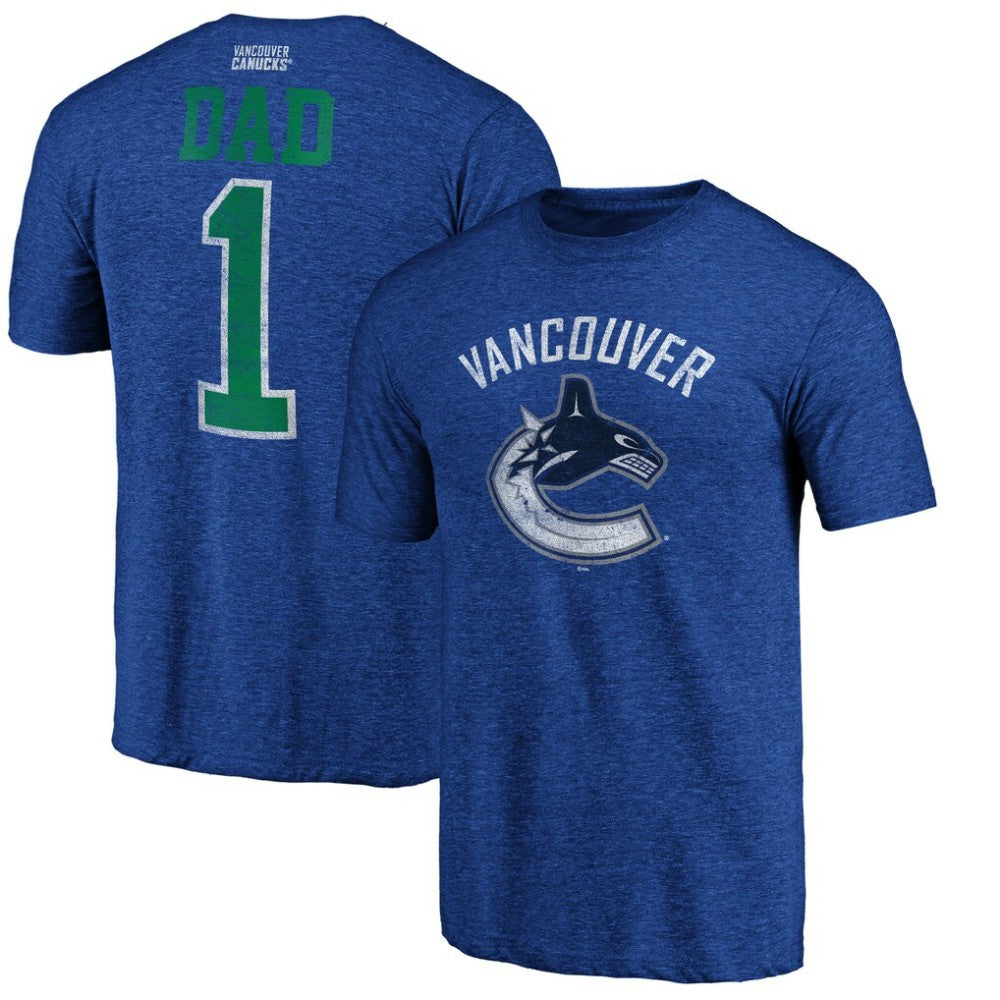 Vancouver Canucks Greatest Dad Tri-Blend T-Shirt - Blue - NHL