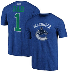 Vancouver Canucks Greatest Dad Tri-Blend T-Shirt - Blue - NHL