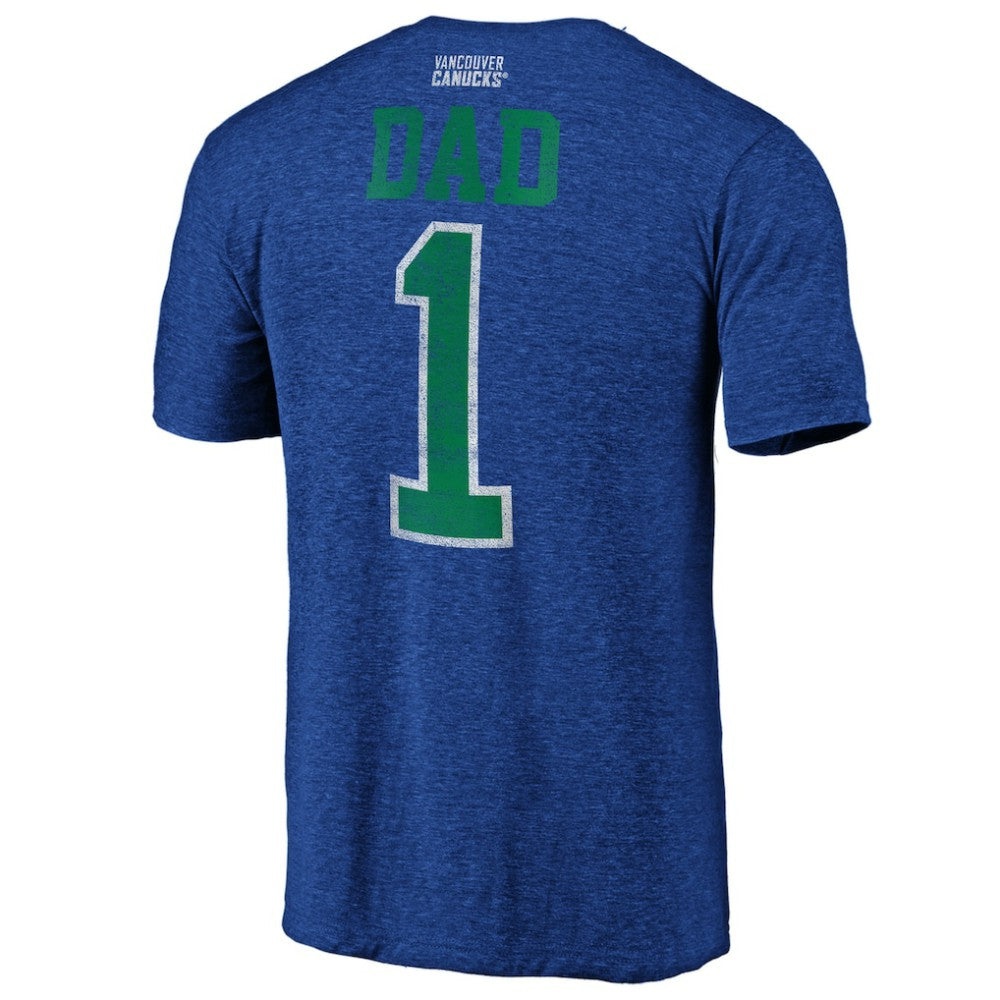 Vancouver Canucks Greatest Dad Tri-Blend T-Shirt - Blue - NHL