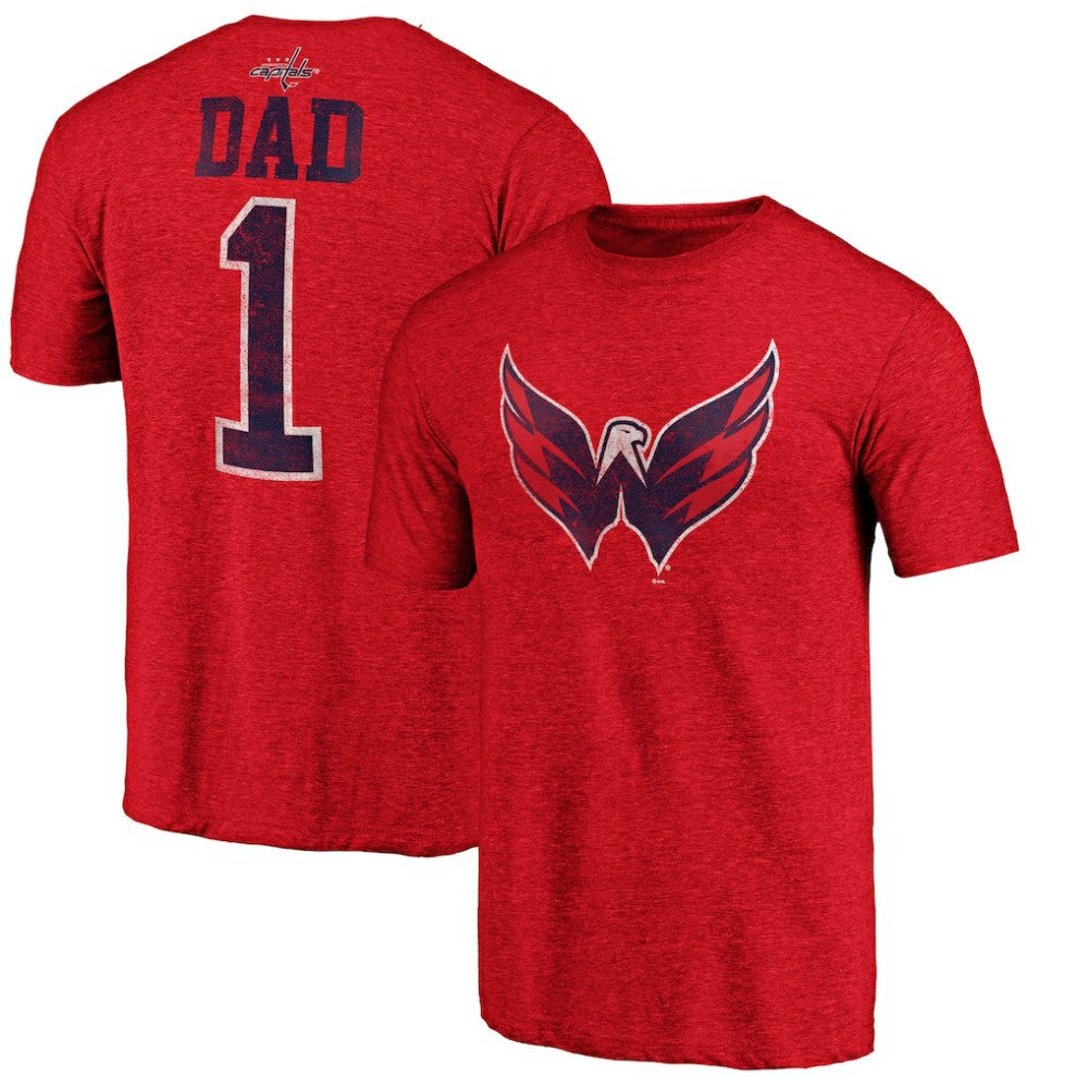 Washington Capitals Greatest Dad Tri-Blend T-Shirt - Red - NHL