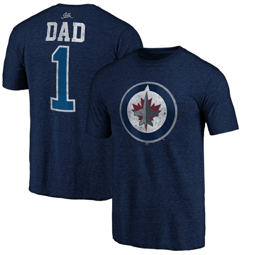 Winnipeg Jets Greatest Dad Tri-Blend T-Shirt - Navy - NHL