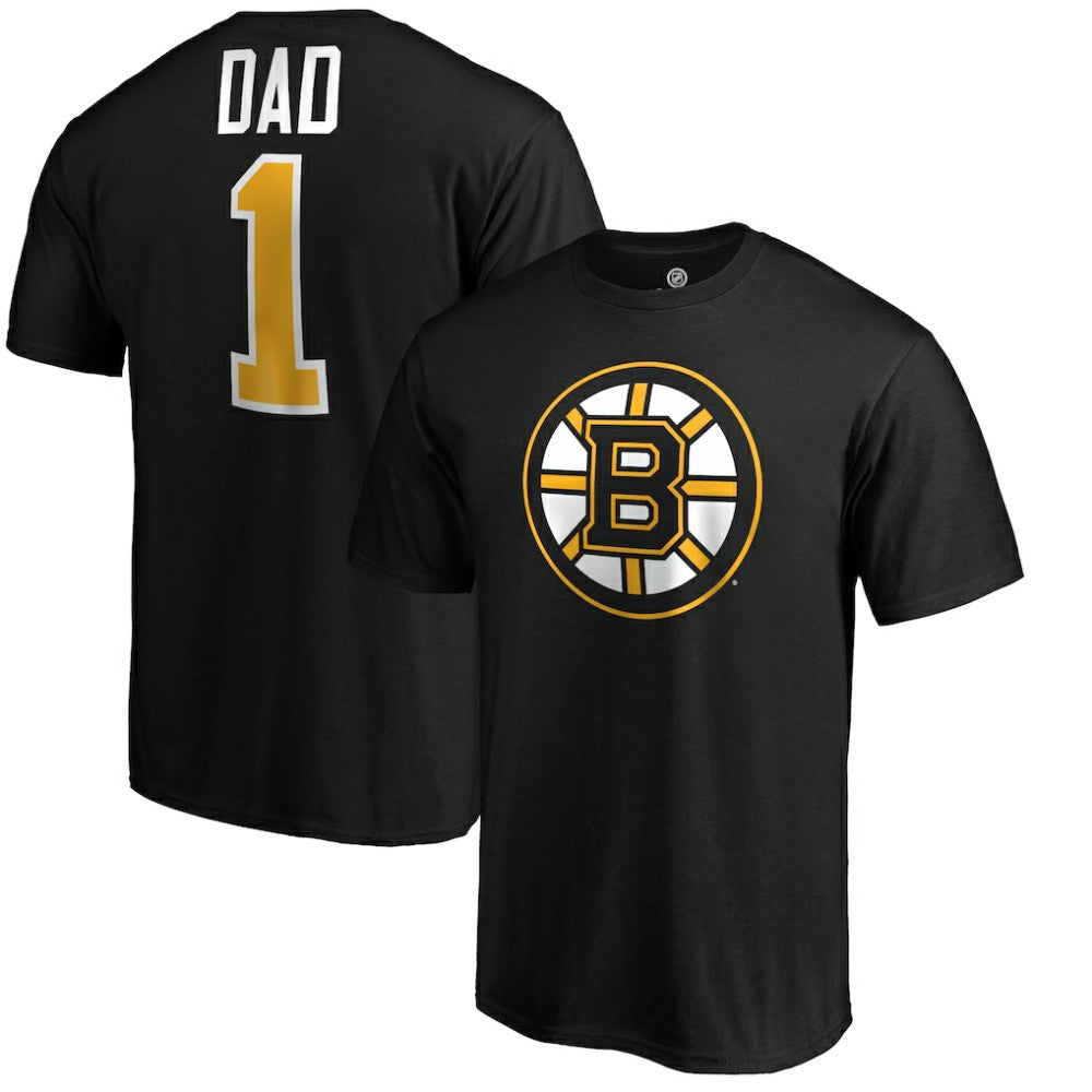 Boston Bruins #1 Dad Logo T-Shirt - Black - NHL