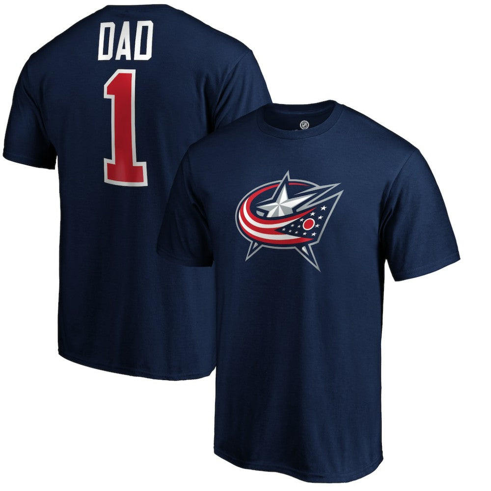 Columbus Blue Jackets #1 Dad T-Shirt - Navy - NHL