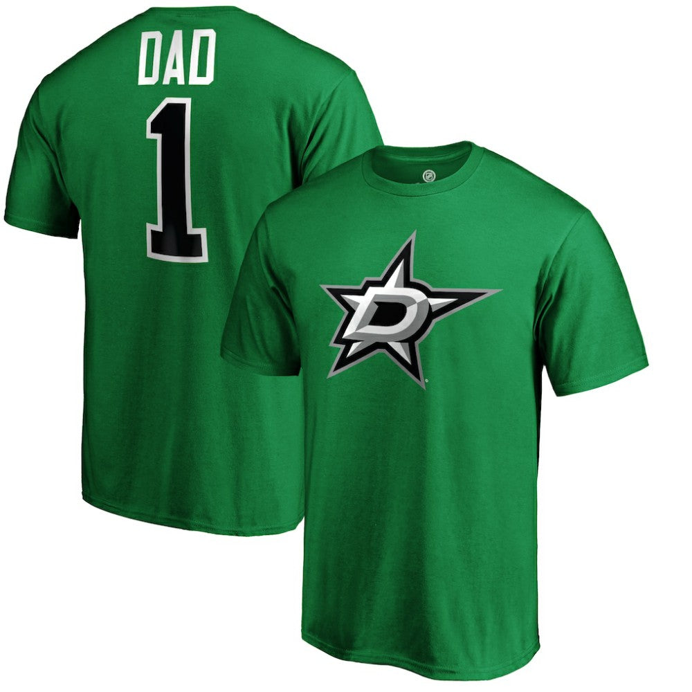 Dallas Stars #1 Dad T-Shirt - Kelly Green - NHL