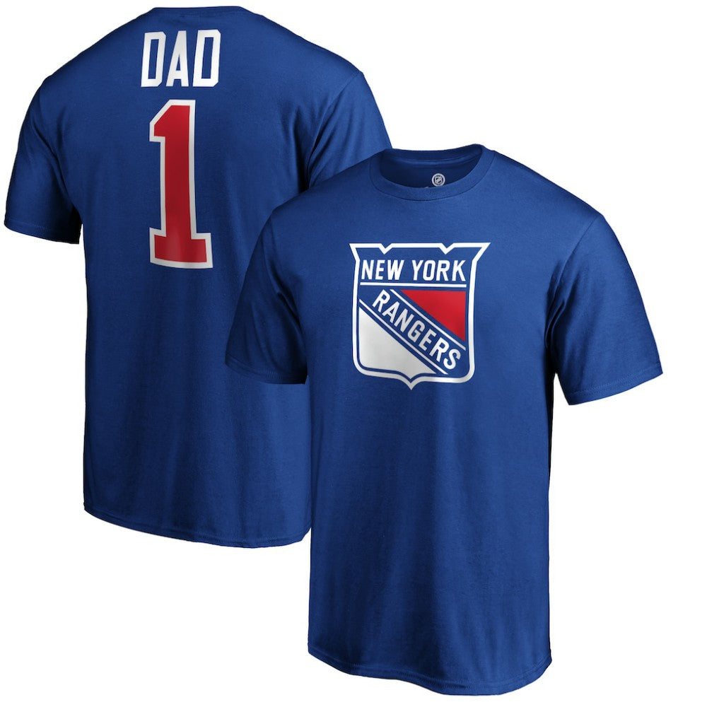 New York Rangers #1 Dad Logo T-Shirt - Blue - NHL