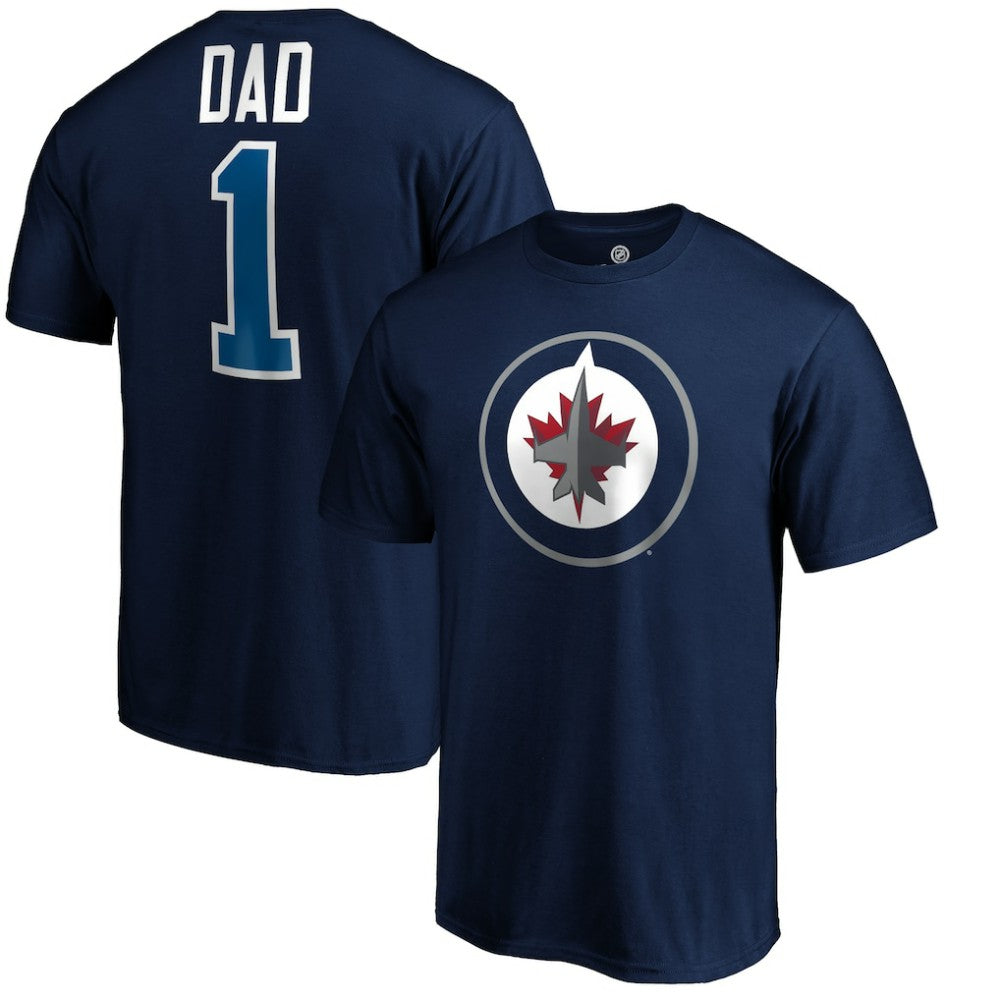 Winnipeg Jets #1 Dad T-Shirt - Navy - NHL