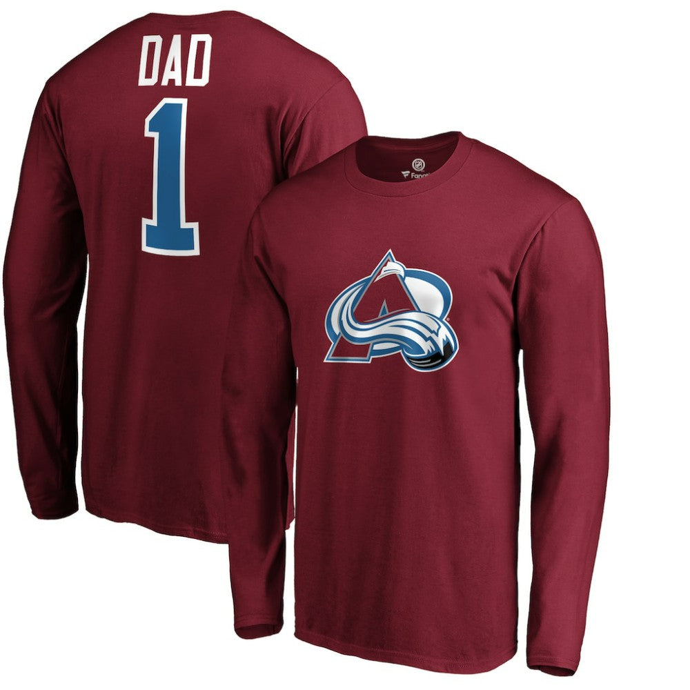 Colorado Avalanche #1 Dad Long Sleeve T-Shirt - Burgundy - NHL