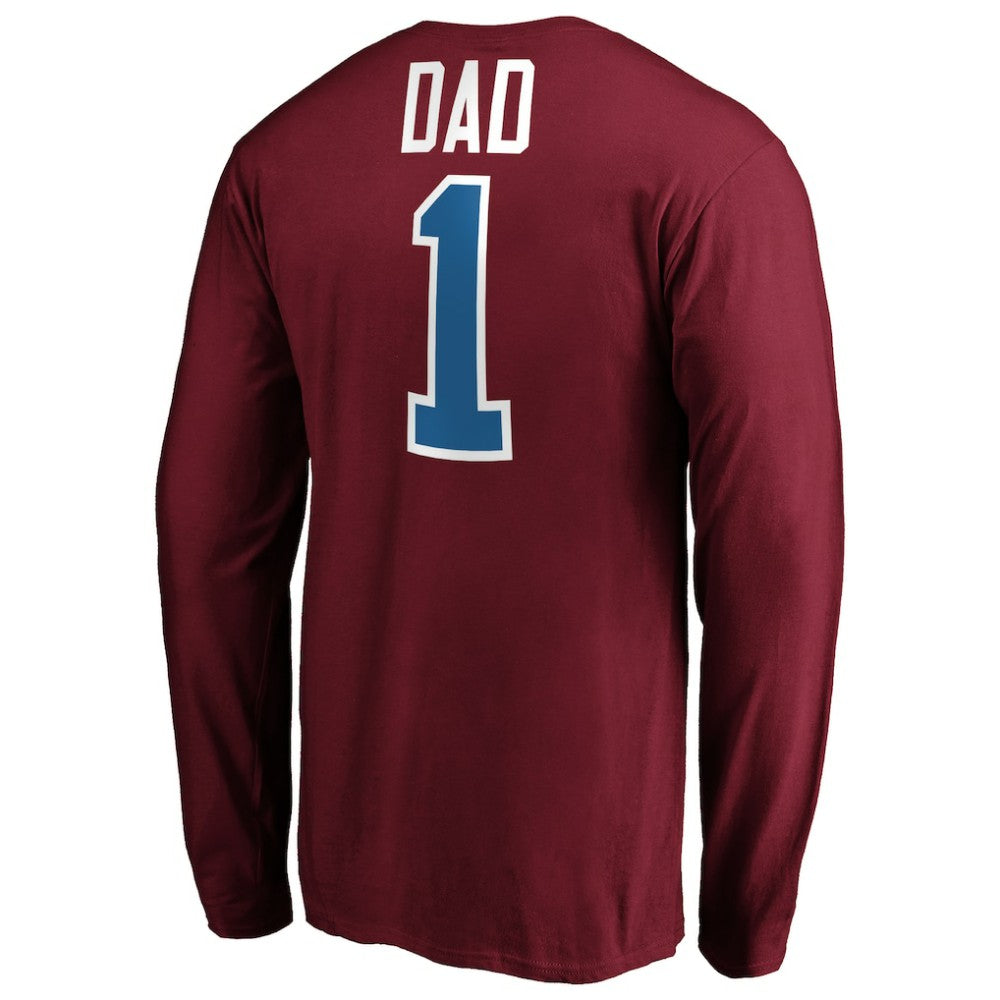 Colorado Avalanche #1 Dad Long Sleeve T-Shirt - Burgundy - NHL