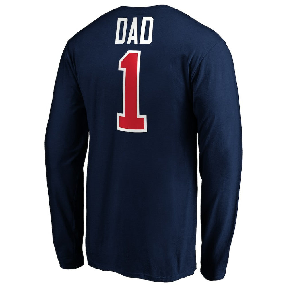 Columbus Blue Jackets #1 Dad Long Sleeve T-Shirt - Navy - NHL