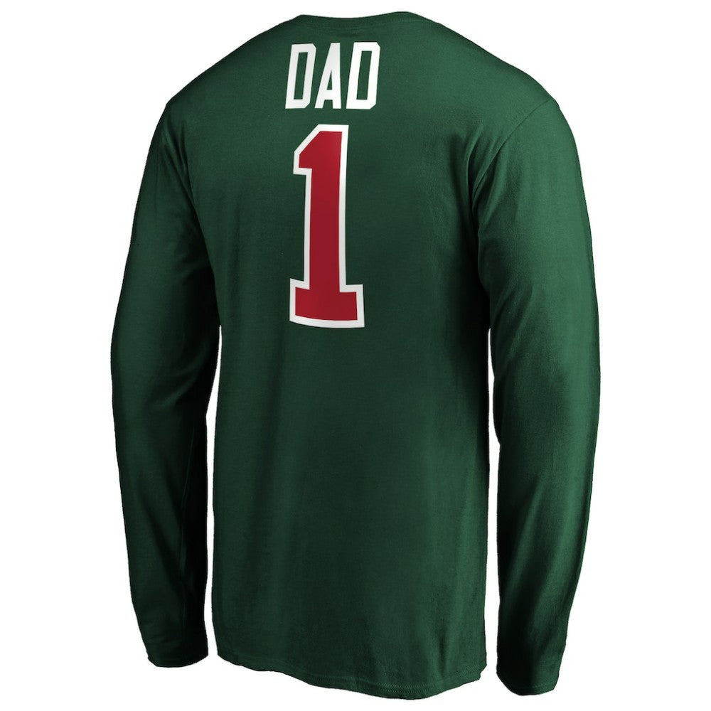 Minnesota Wild #1 Dad Long Sleeve T-Shirt - Green - NHL