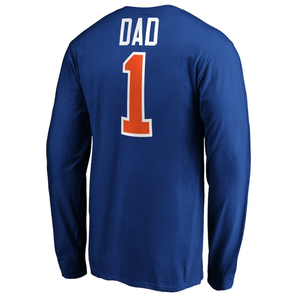 New York Islanders #1 Dad Long Sleeve T-Shirt - Royal - NHL