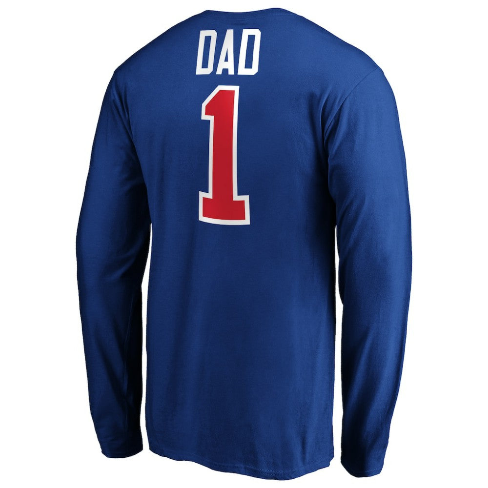 New York Rangers #1 Dad Long Sleeve T-Shirt - Blue - NHL