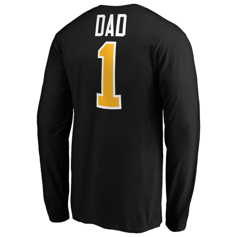 Pittsburgh Penguins #1 Dad Long Sleeve T-Shirt - Black - NHL