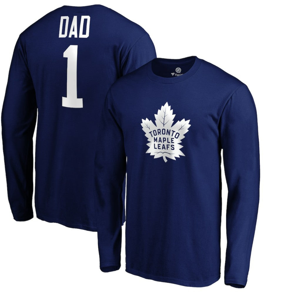 Toronto Maple Leafs #1 Dad Long Sleeve T-Shirt - Blue - NHL