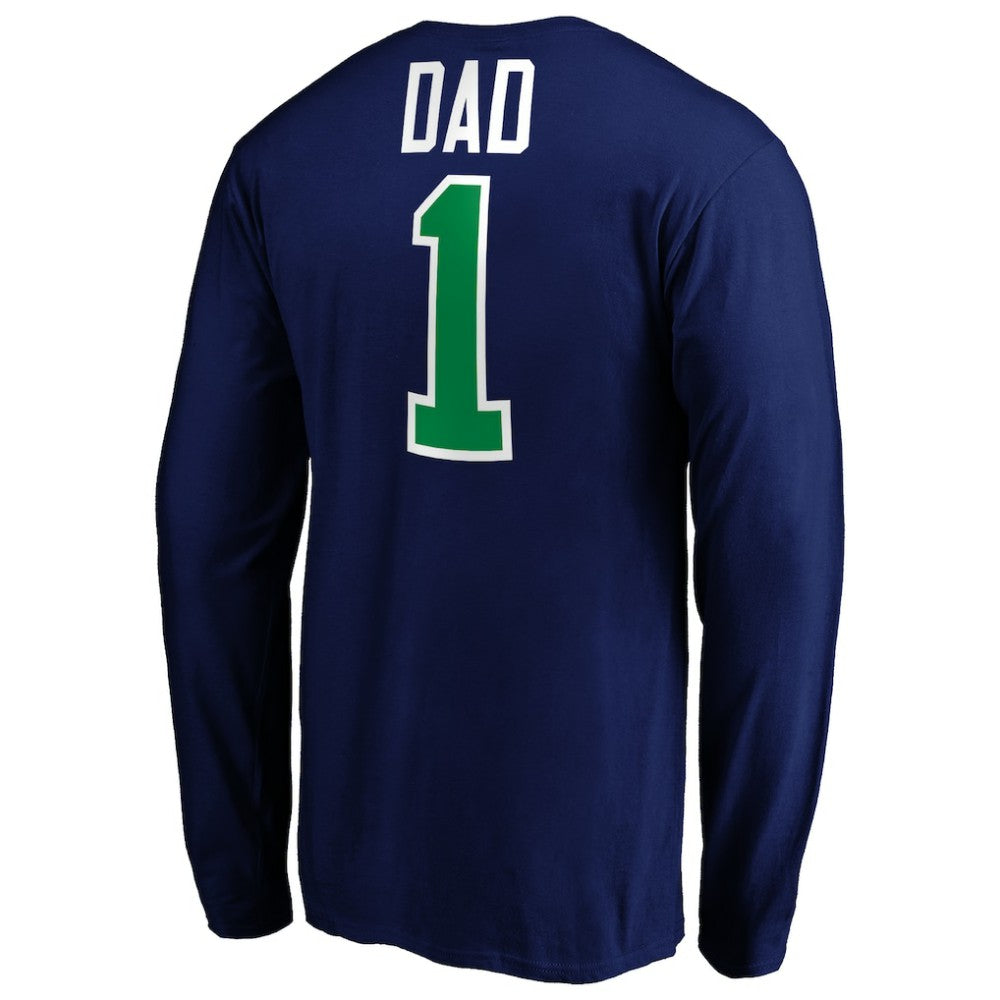 Vancouver Canucks #1 Dad Long Sleeve T-Shirt - Blue - NHL