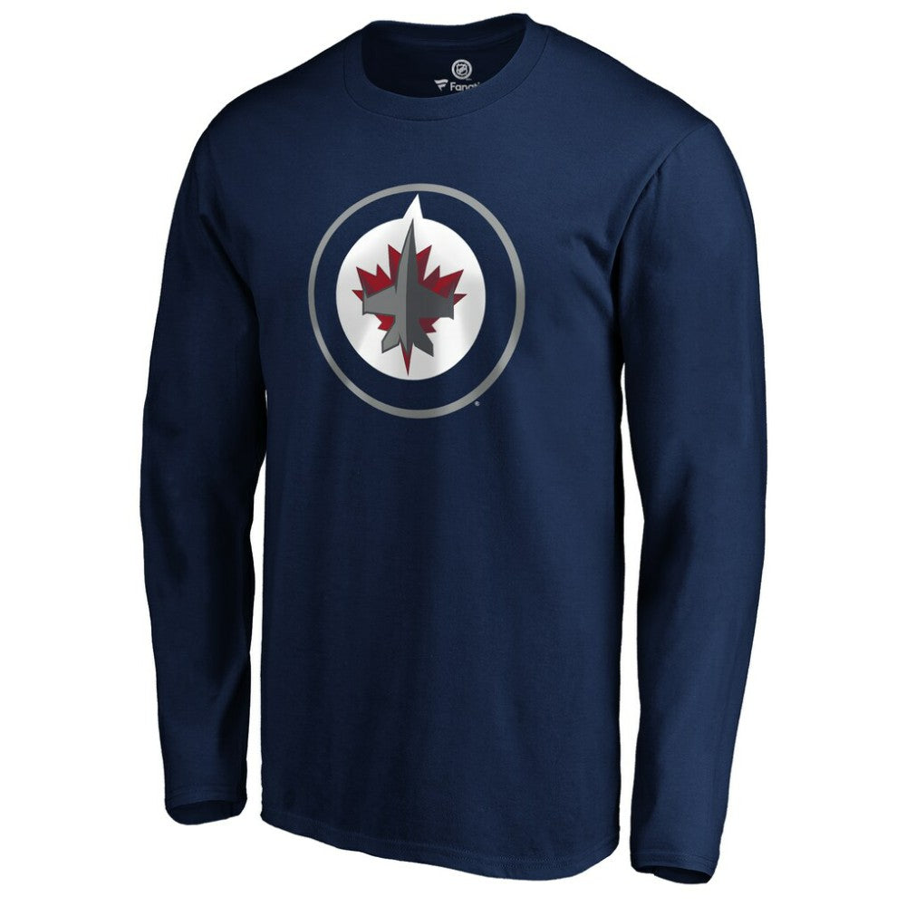 Winnipeg Jets #1 Dad Long Sleeve T-Shirt - Navy - NHL
