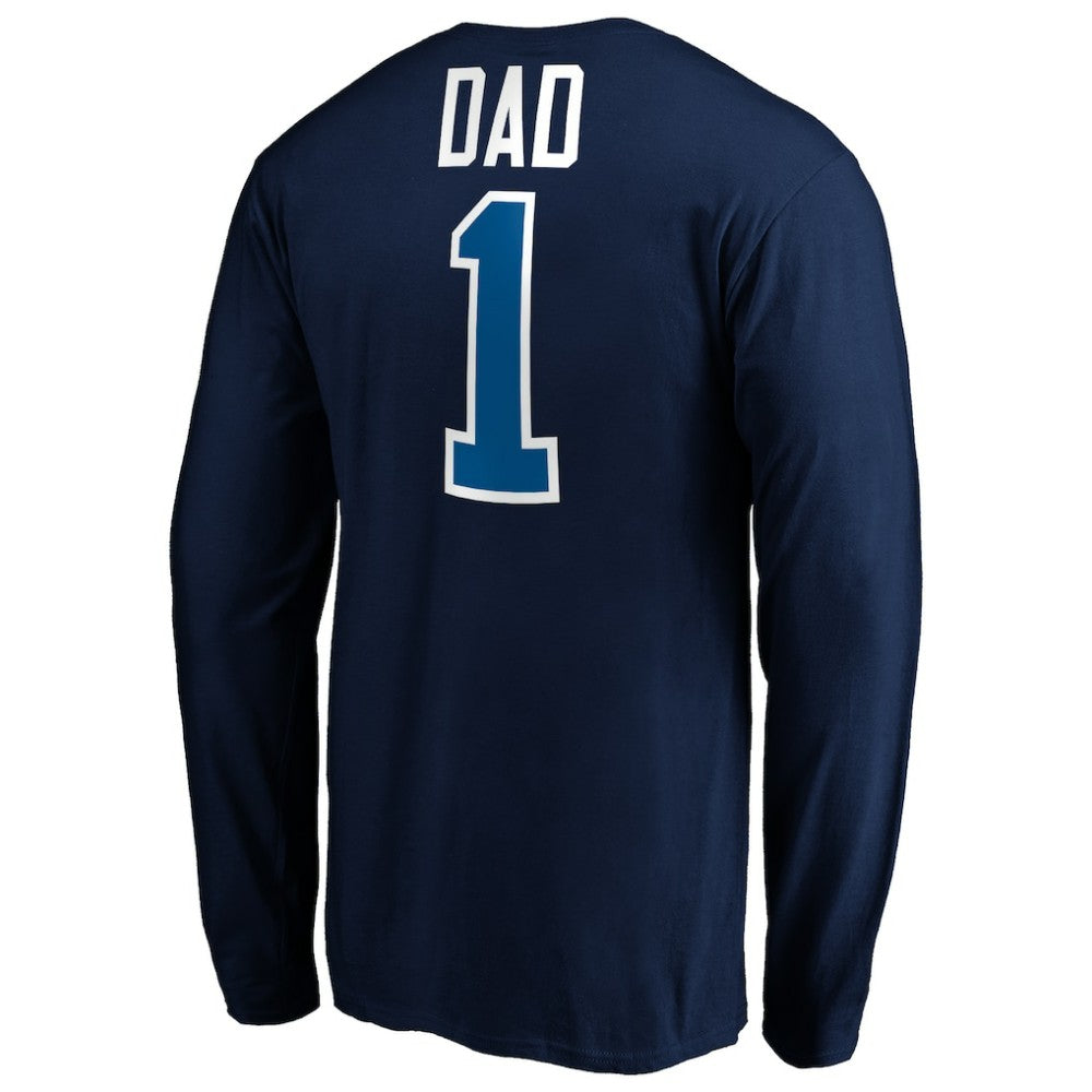 Winnipeg Jets #1 Dad Long Sleeve T-Shirt - Navy - NHL