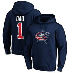 Columbus Blue Jackets #1 Dad Pullover Hoodie - Navy - NHL