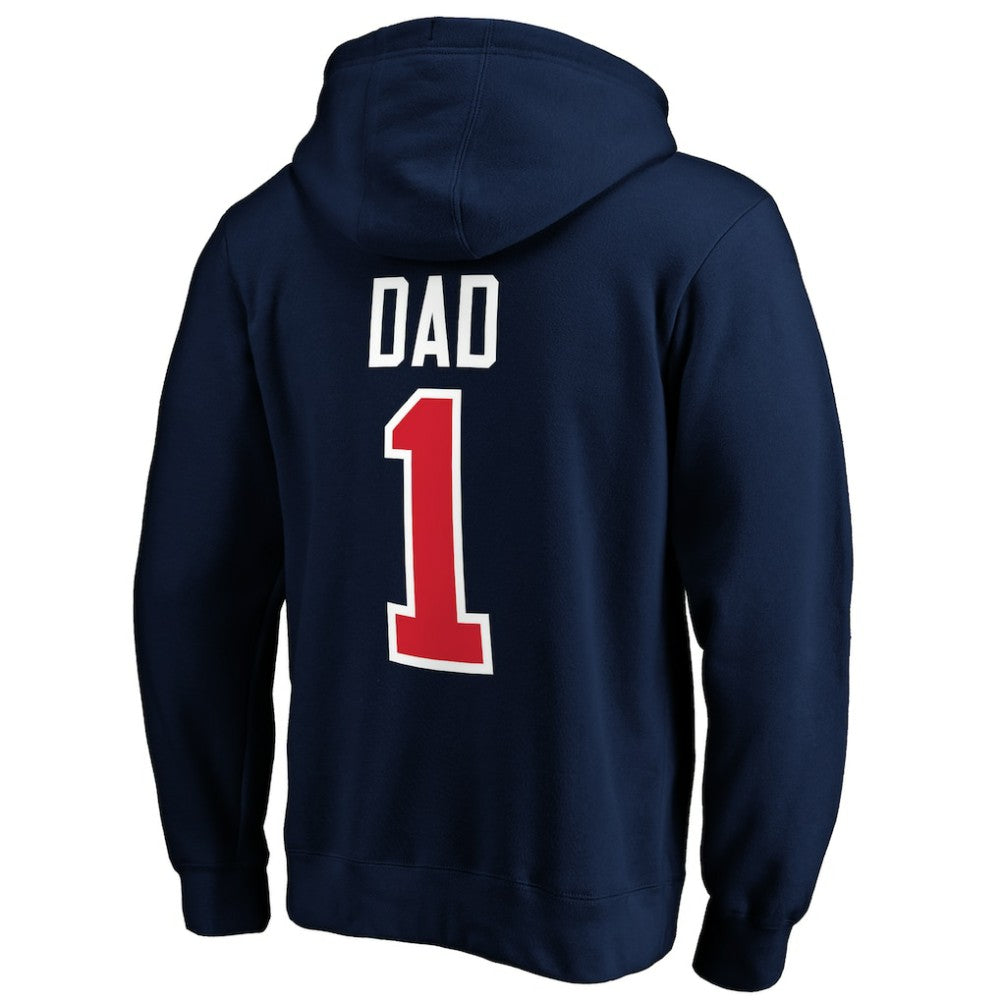 Columbus Blue Jackets #1 Dad Pullover Hoodie - Navy - NHL