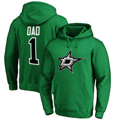 Dallas Stars #1 Dad Pullover Hoodie - Kelly Green - NHL