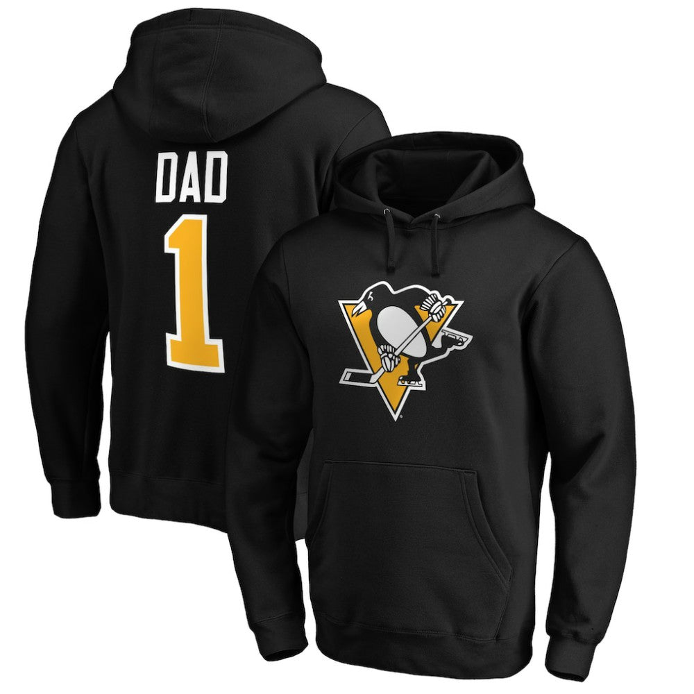 Pittsburgh Penguins #1 Dad Pullover Hoodie - Black - NHL