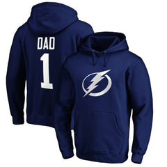 Tampa Bay Lightning #1 Dad Pullover Hoodie - Blue - NHL