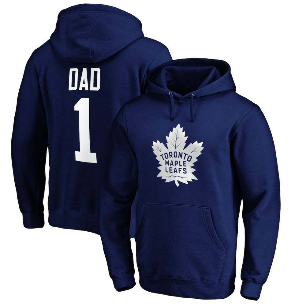 Toronto Maple Leafs #1 Dad Pullover Hoodie - Blue - NHL