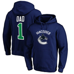 Vancouver Canucks #1 Dad Pullover Hoodie - Blue - NHL