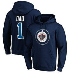 Winnipeg Jets #1 Dad Pullover Hoodie - Navy - NHL