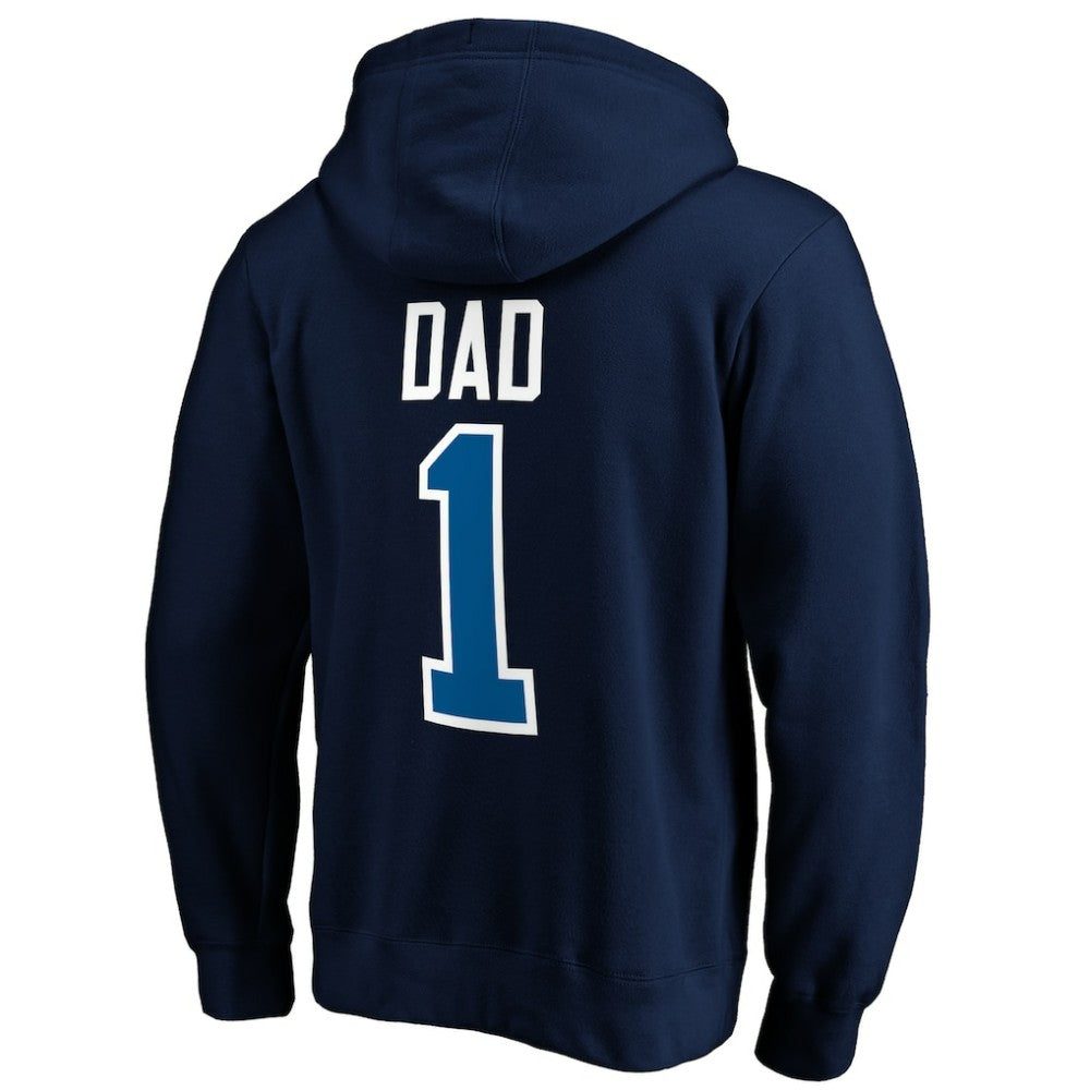 Winnipeg Jets #1 Dad Pullover Hoodie - Navy - NHL