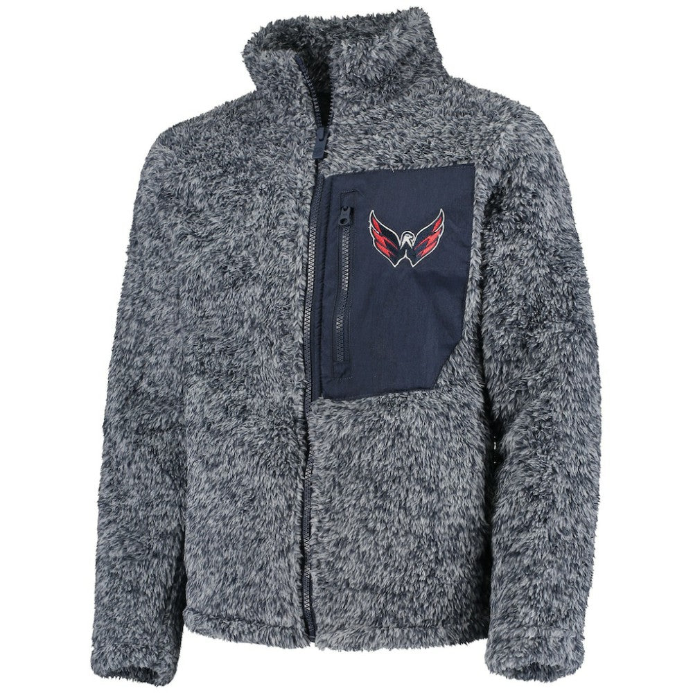 Washington Capitals Girls Youth Fan Gear Sherpa Full-Zip Jacket - Navy - NHL