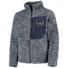 Washington Capitals Girls Youth Fan Gear Sherpa Full-Zip Jacket - Navy - NHL